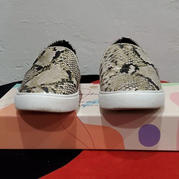 Steve Madden Snakeskin Metallic Gold Shoes Size 7.5 - Picture 4 of 12